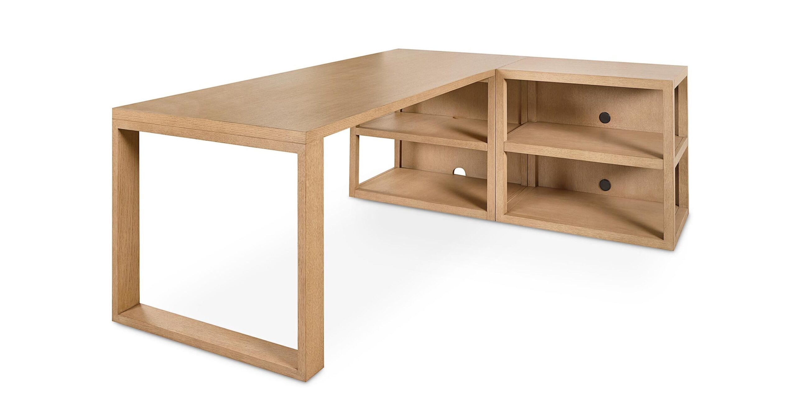 94d529dd69ea1666c90c92cb81f27485 HomeWork Peninsula Desk with Bookcase - Image 1