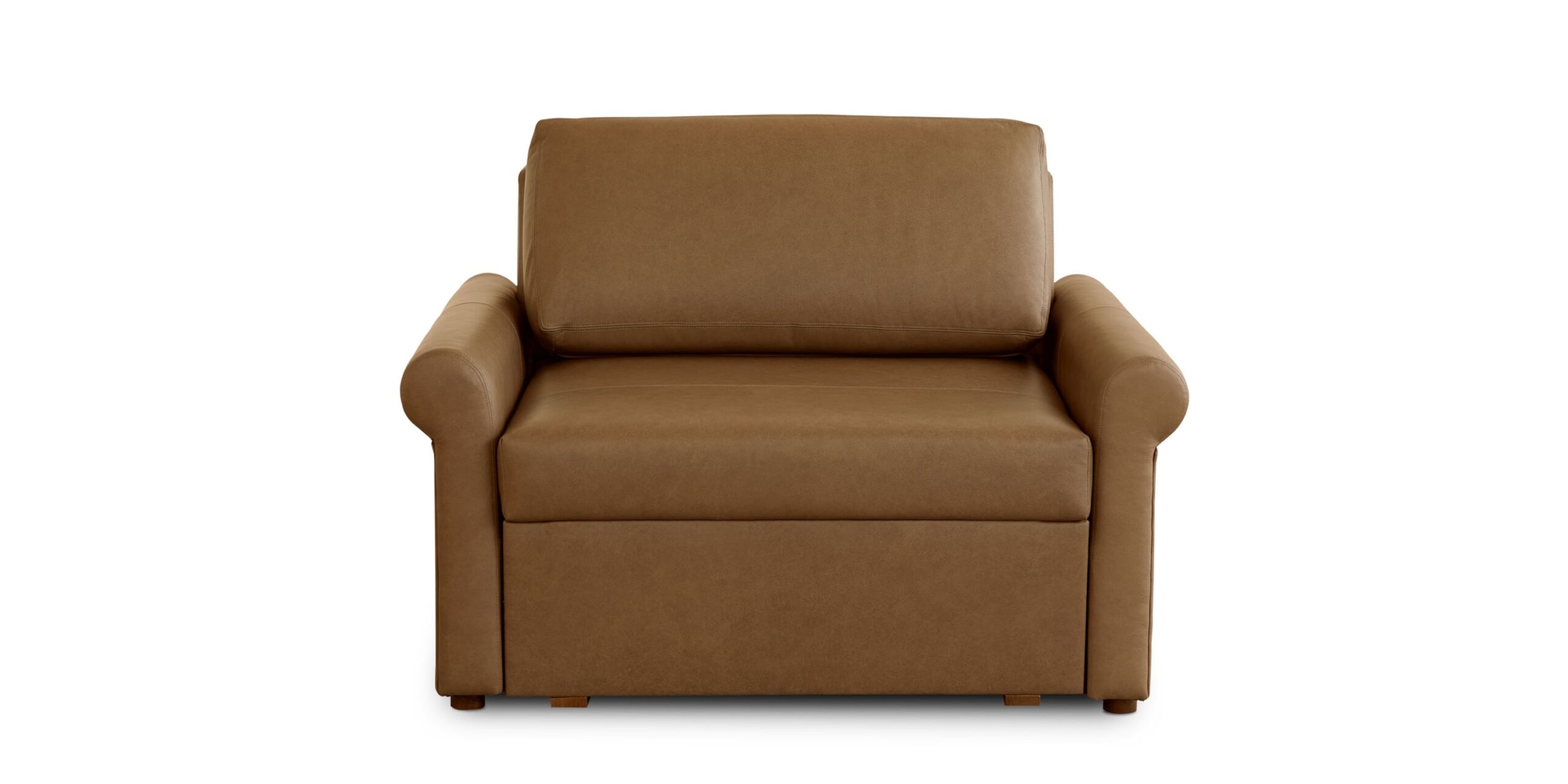 d87bbe221c48072b0fd27e7d511aefaa Z4 Leather Roll Arm Twin Sleeper Chair - Image 1