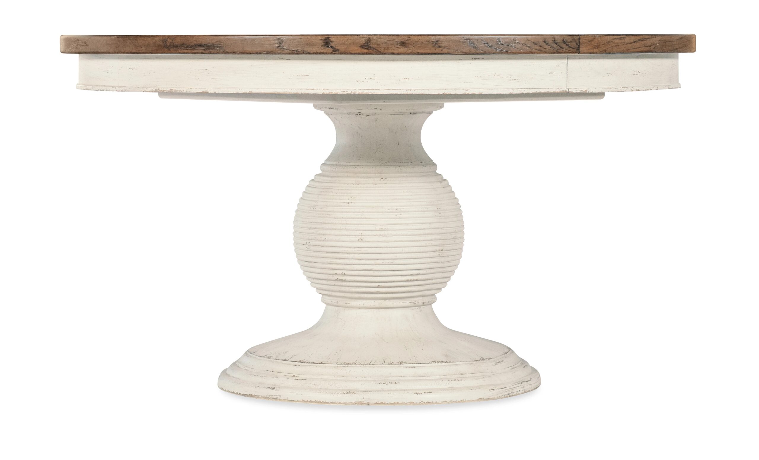 30c3705c86d191512c7ec965dea249ac Americana Round Pedestal Dining Table with 1-22in Leaf - Image 1