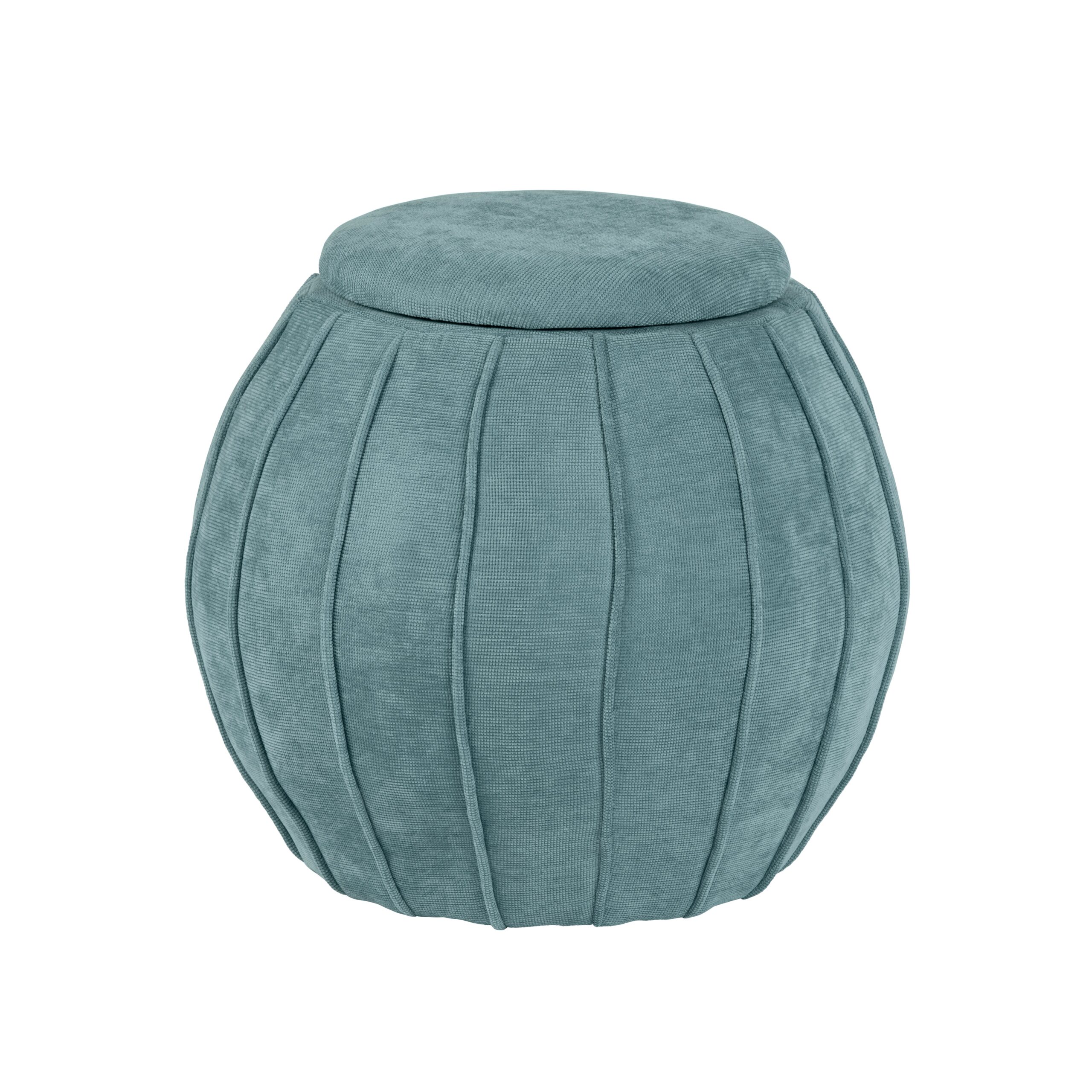40e8db8cd3b766f6f605ce5903cc81e5 Blue Green Chenille Storage Ottoman - Image 1