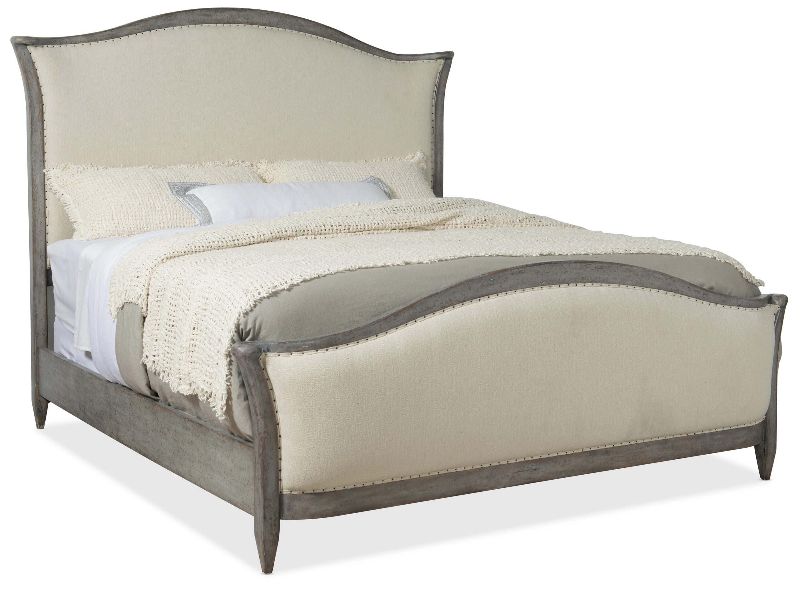 6627f3df4e0ddc709689bb91a41ccf85 Ciao Bella Queen Upholstered Bed- Speckled Gray - Image 1