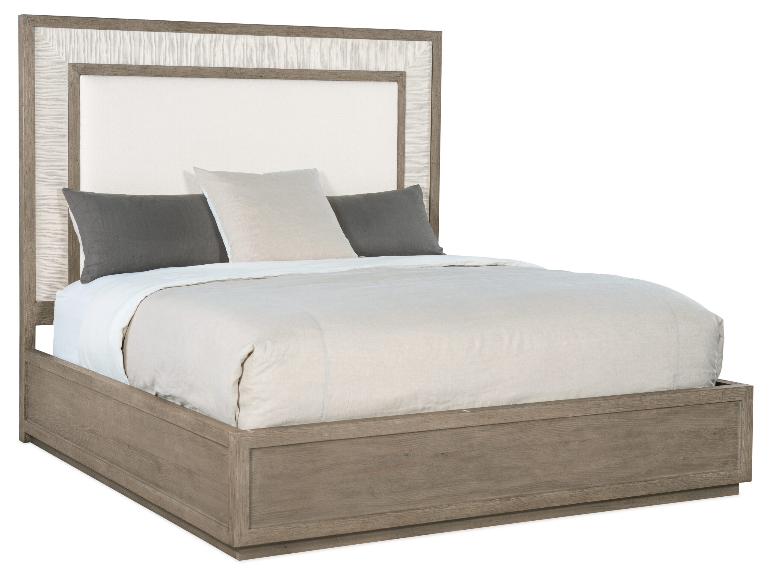 75369feab8243a0712b2f776fa77859b Serenity Rookery Cal King Upholstered Panel Bed - Image 1