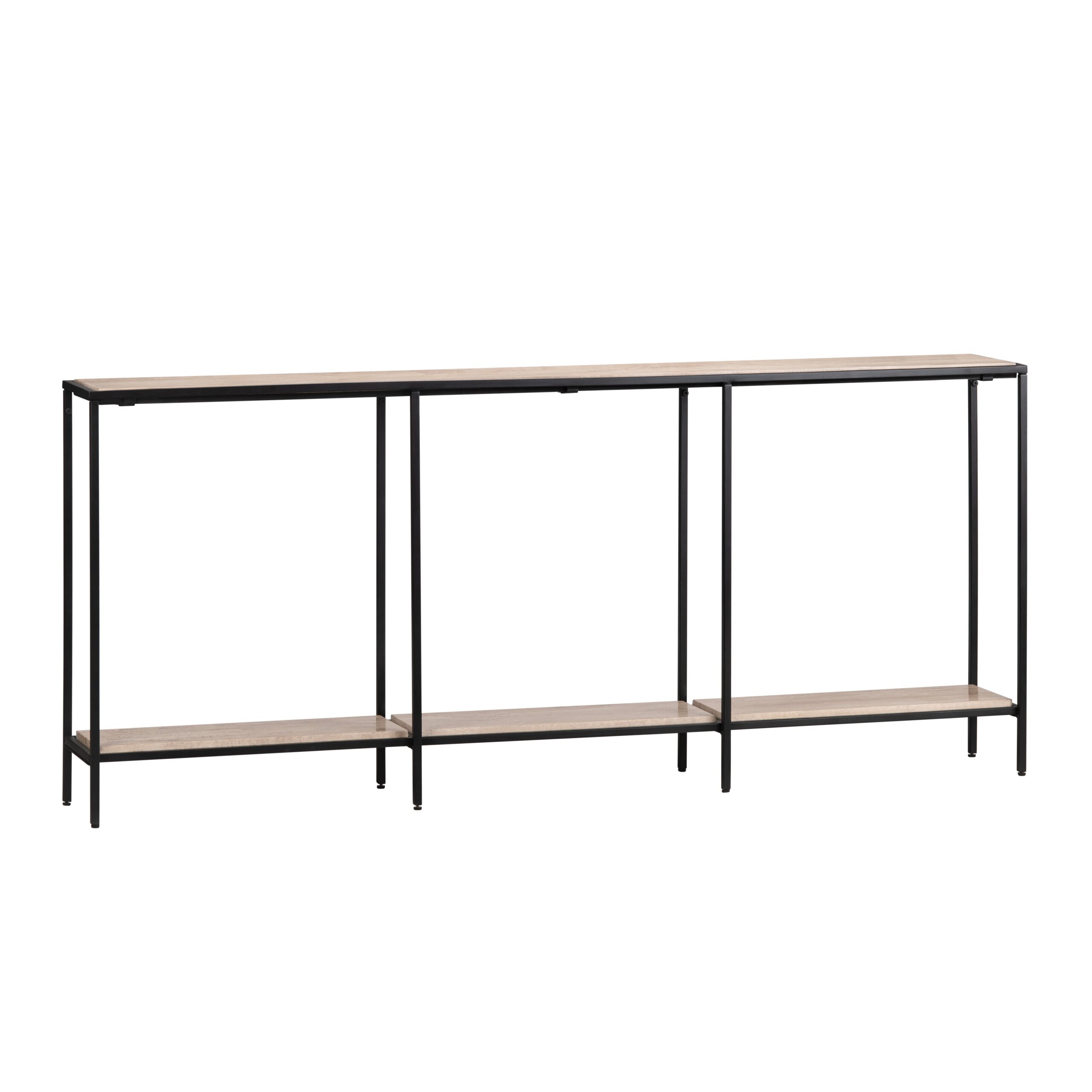 7757c1881cf1d924a2f7a3ee5e7a6814 Crosby Travertine Console Table - Image 1
