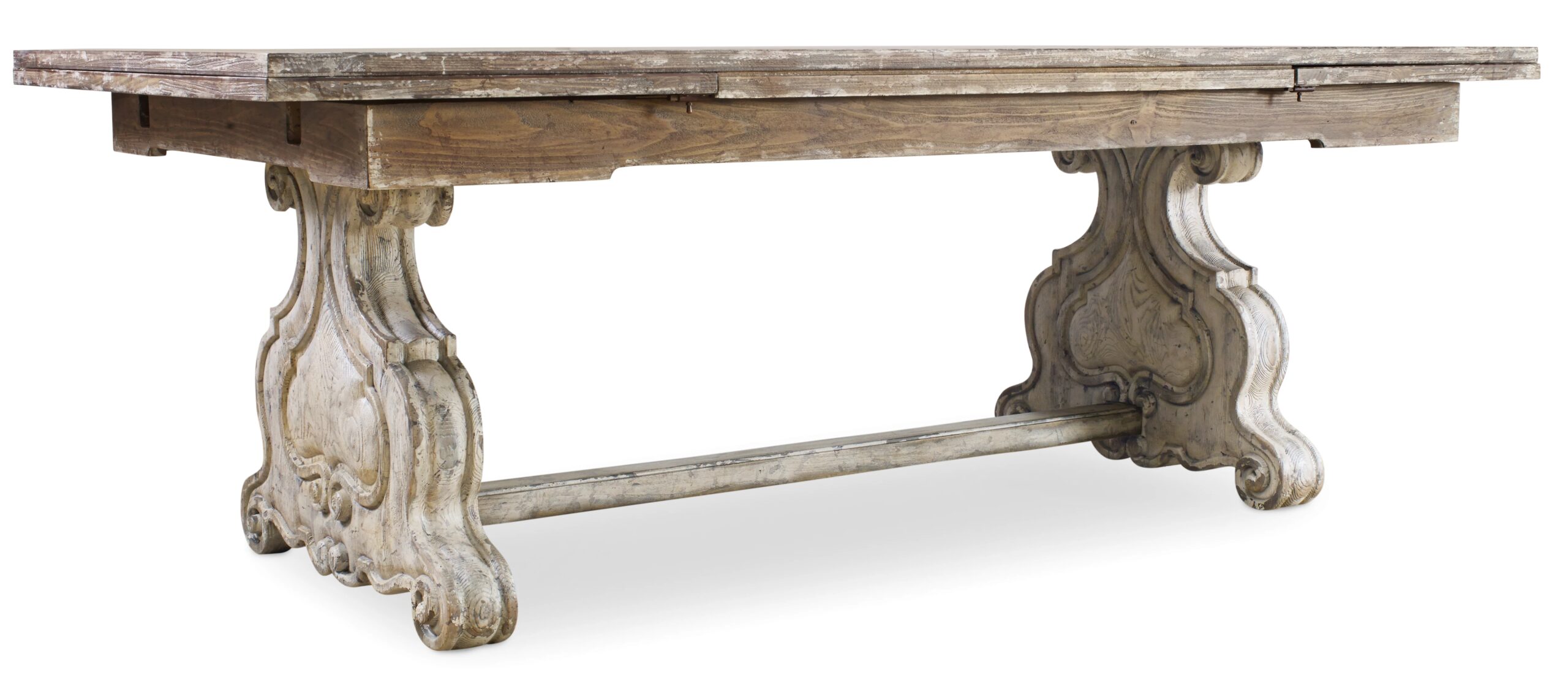 a53aa9aa4d8a74c7f391d1b4faa5f528 Chatelet Refectory Rectangle Trestle Dining Table with Two 22'' Leaves - Image 1