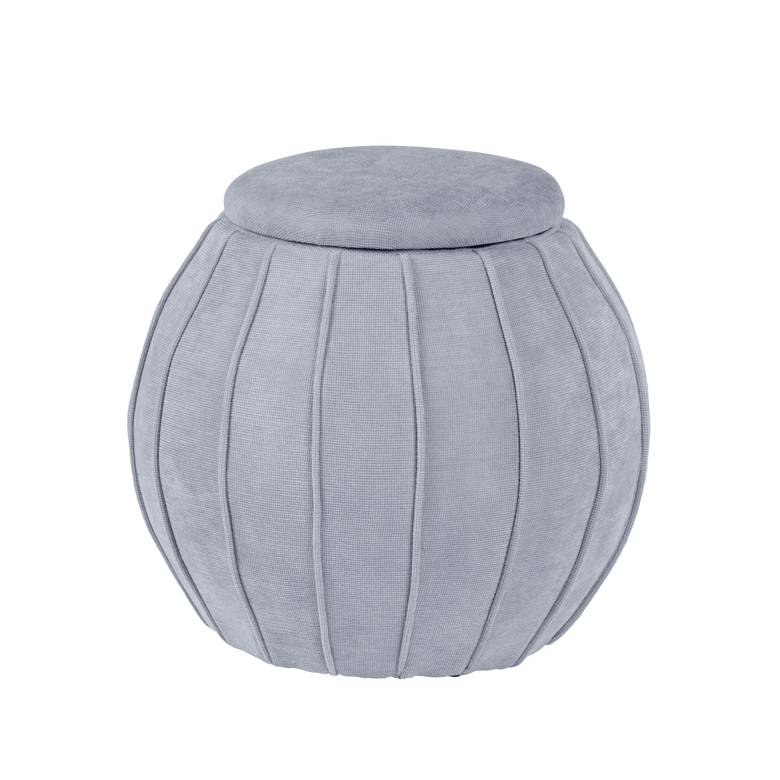 a6328ead434183ada632d9a2359ff7b0 Blue Grey Chenille Storage Ottoman - Image 1