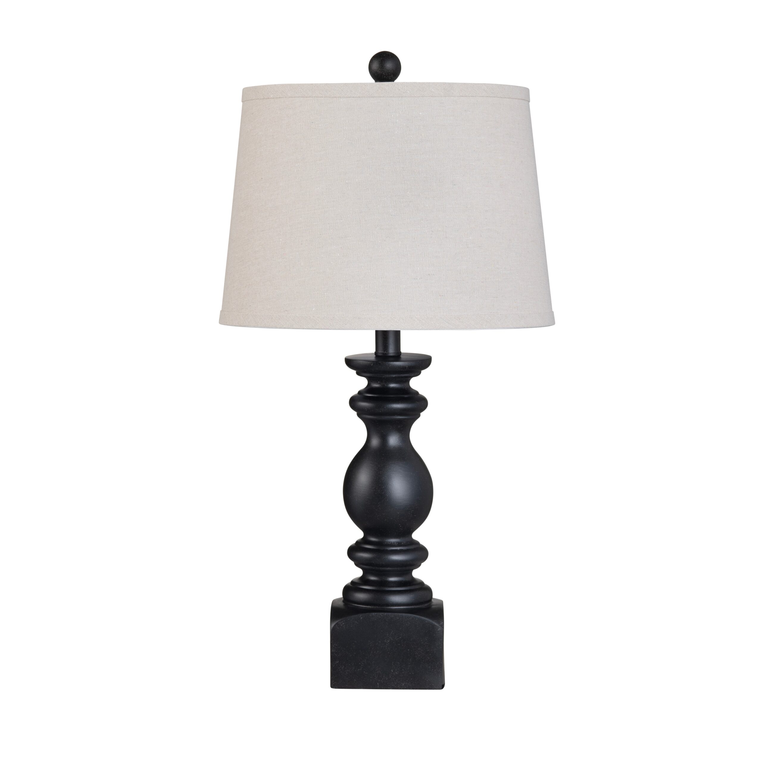 f518bc60037dd703fe09612a4dd93ead Set of 2 Black Resin Table Lamp with Shade - Image 1