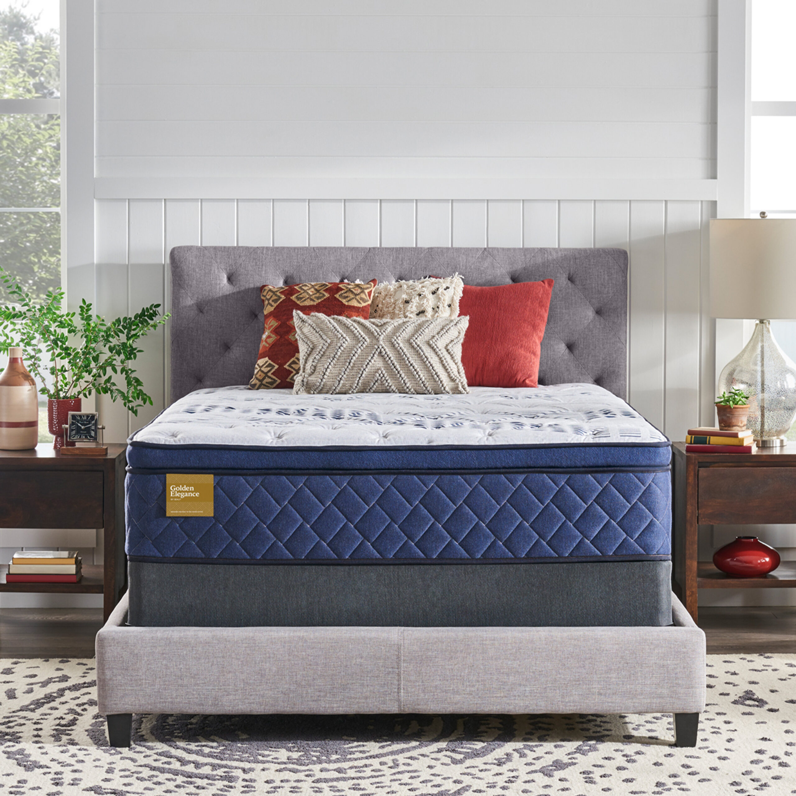 Elegant Gold Plush Euro Pillow Top