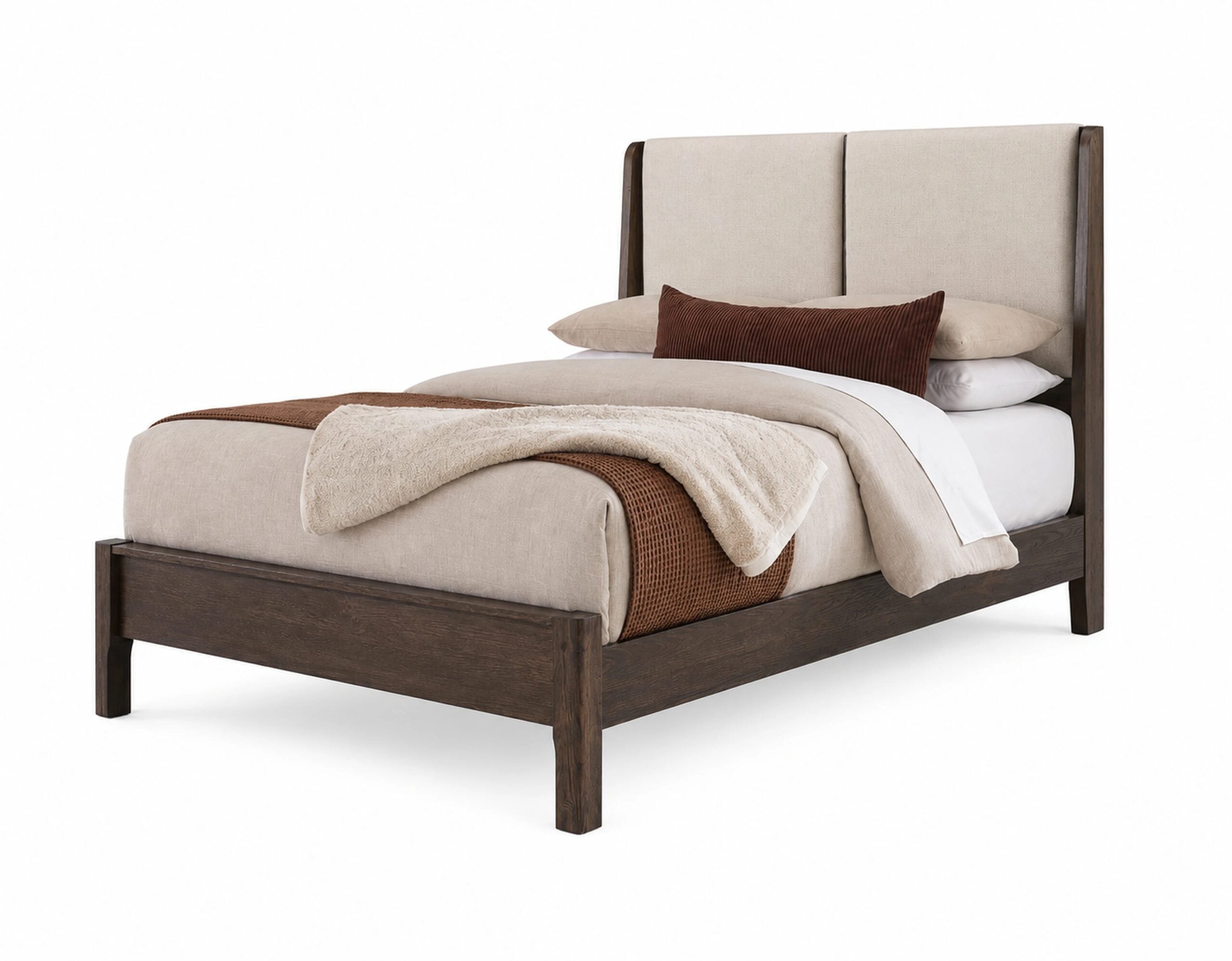 0c144a0735e20b5dba7163acb7d604e0 Queen Shelter Uph Bed-Ecru - Image 1